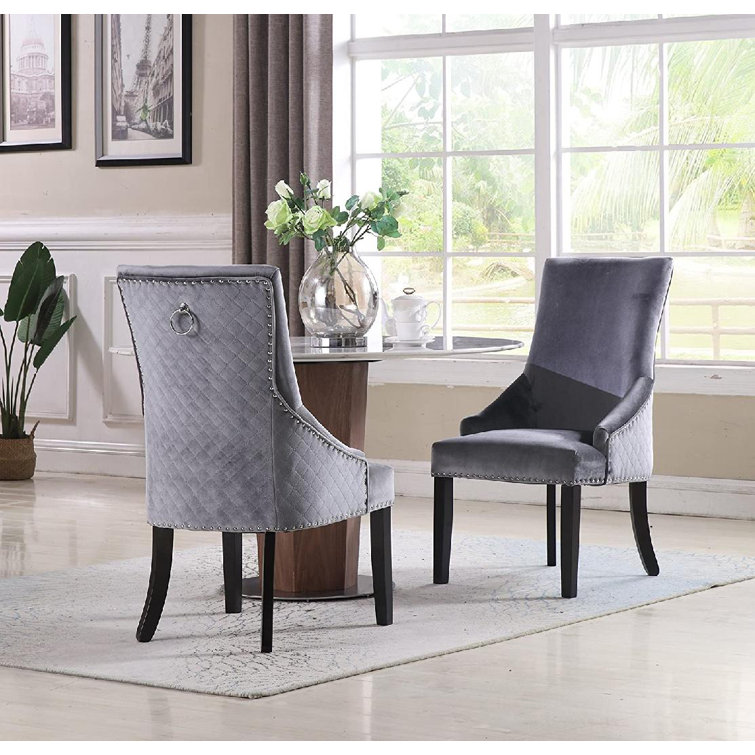Homlpope Tufted Velvet Upholstered Metal Dining Chair Wayfair